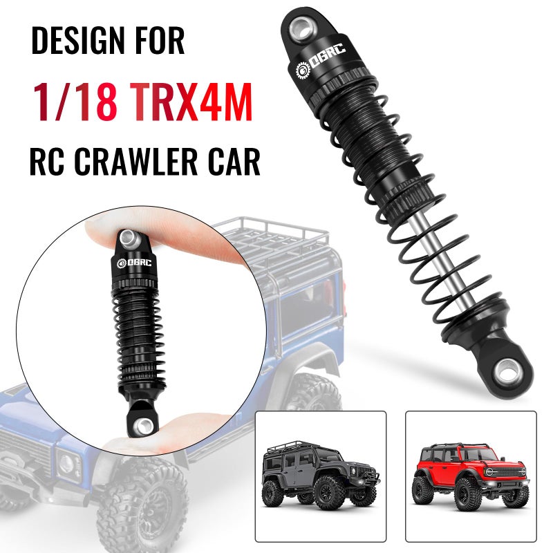 OGUNKE OGRC 59mm Shocks Absorber Oil Threaded Damper Threaded Shock Absorber for TRX4M 1/18 RC Crawler Upgrade Parts (Black) - Image 4